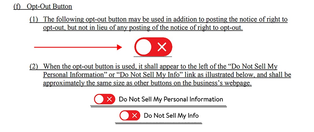 CCPA Proposed Regulations: Opt-out button icon