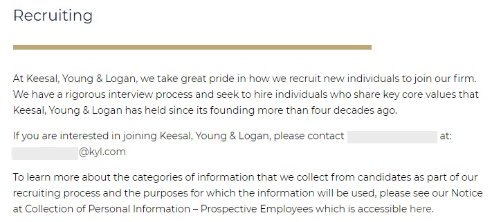 Keesal Young and Logan: Recruiting contact information