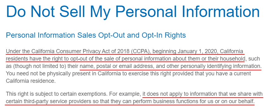 National Apartment Association: Do Not Sell My Personal Information page