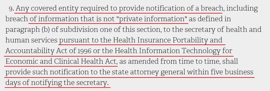 NY State Senate Consolidated Laws: SHIELD Act - HIPAA breach notification section