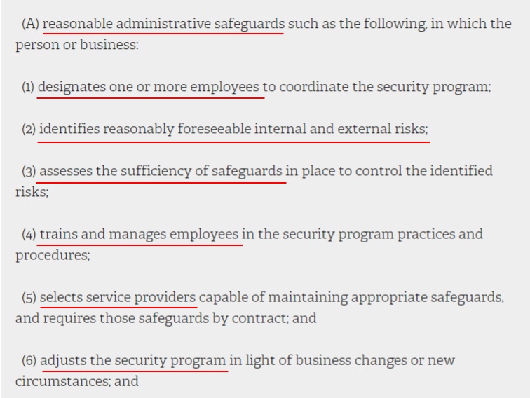 NY State Senate Consolidated Laws: SHIELD Act - Examples of reasonable administrative safeguards