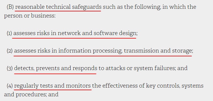 NY State Senate Consolidated Laws: SHIELD Act - Examples of reasonable technical safeguards