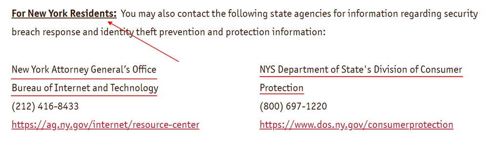 Wawa Data Security - Updates and Customer Resources - For New York Residents contact section