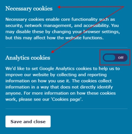 ICO cookie notice