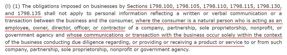 California Legislative Information: AB 1355 - B2B Communications