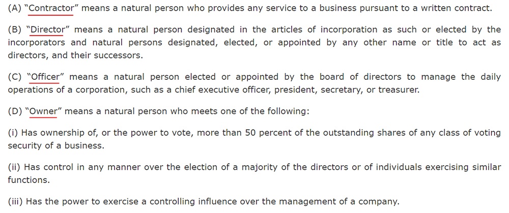 California Legislative Information: AB 1355 - Definitions of contractor, director, officer and owner