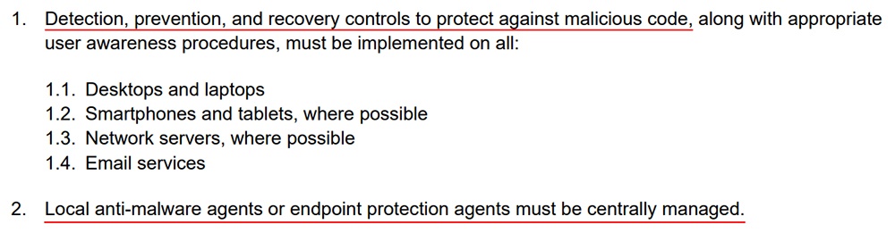 Grande Prairie Regional College IT Security Policy: Appendix 2 - Anti-malware Guidelines - Detection, prevention, recovery and management clauses