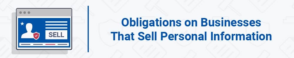 Obligations on Businesses That Sell Personal Information