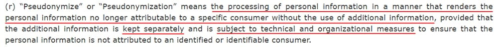 California Legislative Information: CCPA - Definition of Pseudonymize