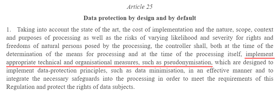 EUR-Lex Europa: GDPR Recital 25 - Data protection by design and by default