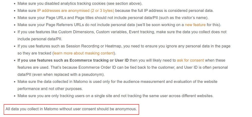 Matomo: How to Use Matomo Analytics Without Consent or Cookie Banner instructions