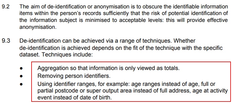 Northumberland County Council Anonymisation and Pseudonymisation Policy: De-identification techniques list