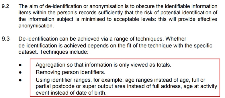 Northumberland County Council Anonymisation and Pseudonymisation Policy: De-identification techniques list