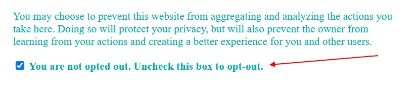 QHelp Privacy Policy: Opt out of analytics checkbox