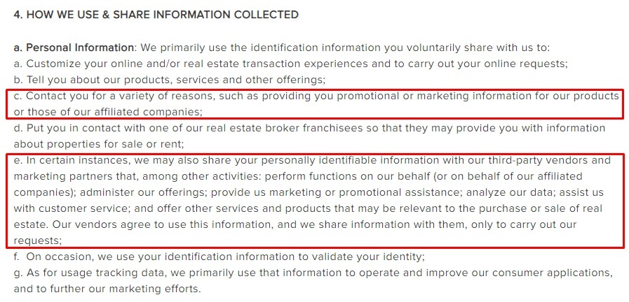 Berkshire Hathaway Privacy Policy: How We Use and Share Information Collected clause excerpt