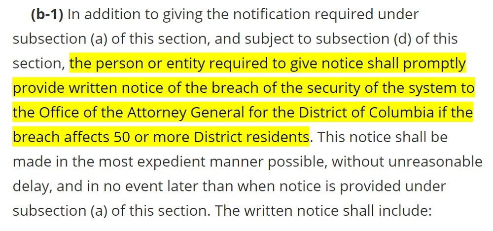 Code of the District of Columbia Chapter 38: Consumer Protections - Section 28 3852 b-1