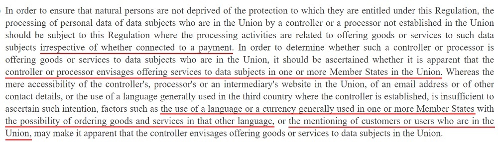 EUR-Lex GDPR: Recital 23