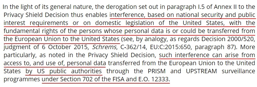 InfoCuria Case-Law: Maximillian Schrems Judgement of the Court section 165