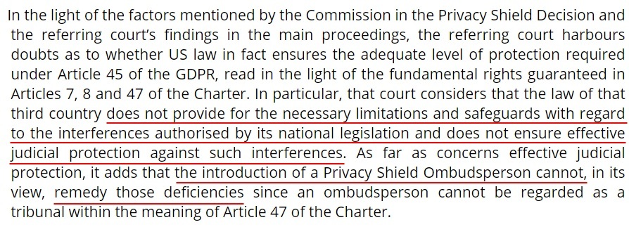 InfoCuria Case-Law: Maximillian Schrems Judgement of the Court section 168