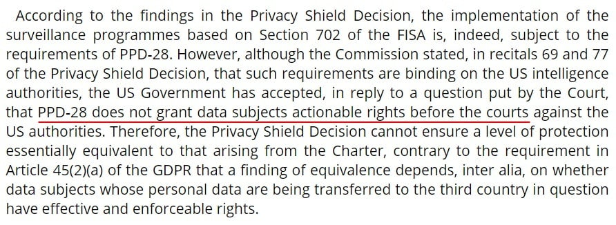 InfoCuria Case-Law: Maximillian Schrems Judgement of the Court section 181