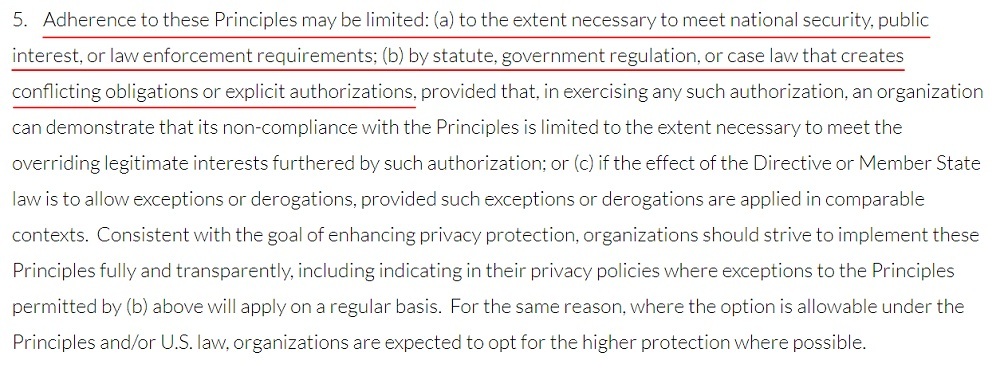 Privacy Shield Framework Overview: Section 5