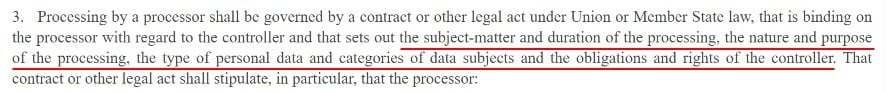 EUR-Lex GDPR Article 28 Section 3: Introduction section