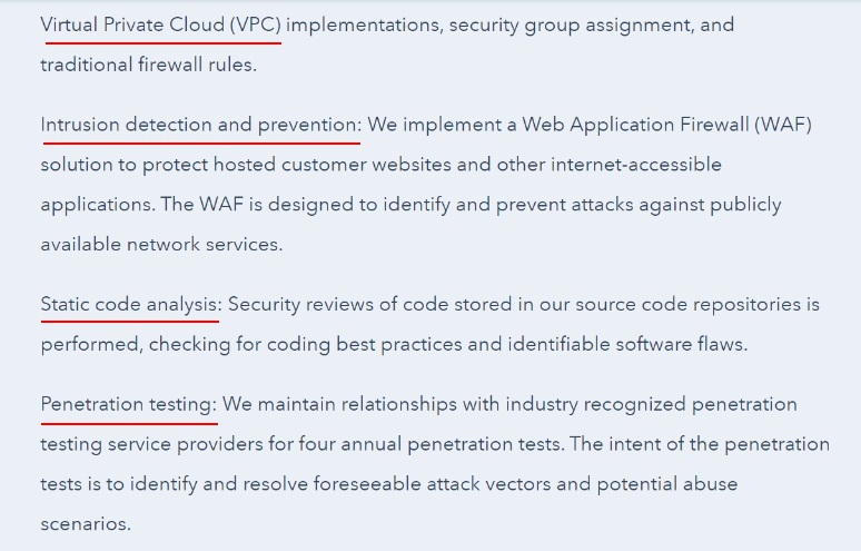 HubSpot DPA: Preventing Unauthorized Use clause excerpt