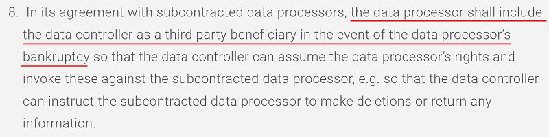 Players First DPA: Data controller as third party beneficiary clause