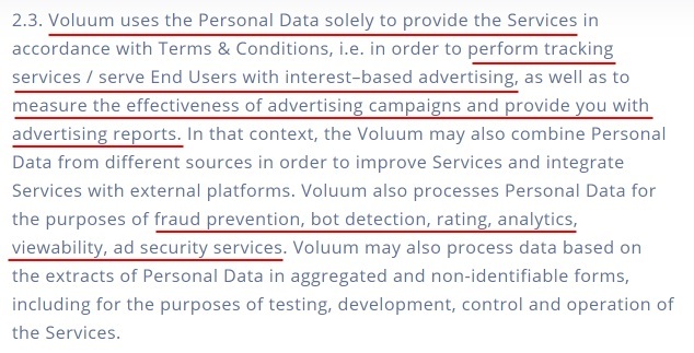 voluum-dsp-dpa-processing-personal-data-clause-provide-services-section