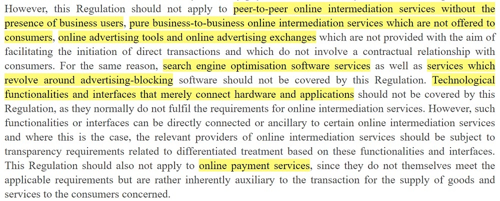 EUR-Lex P2BR: Section 11 excerpt 2