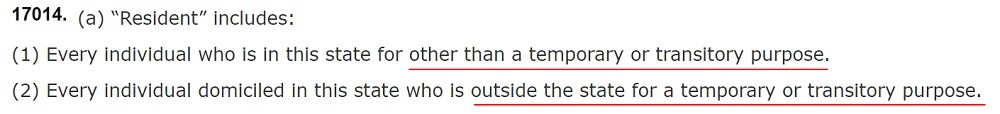 California Legislative Information: Revenue and Taxation Code - Definition of Resident