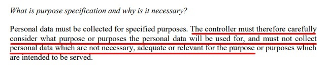 Article 29 Data Protection Working Party Opinion on Purpose Limitation: Excerpt of Purposes must be specified section - Why it is necessary