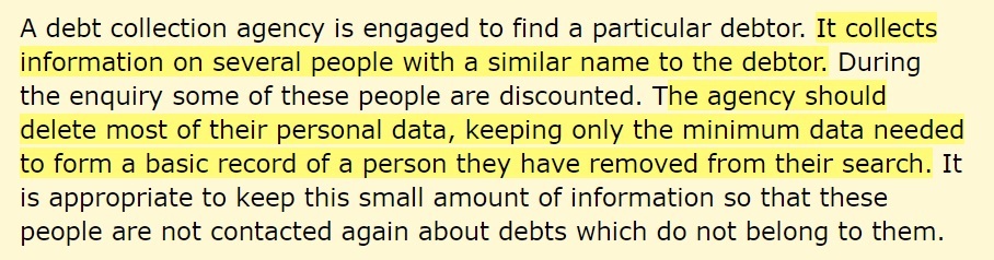 ICO Principle: Data Minimisation - Example of processing excess data
