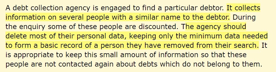 ICO Principle: Data Minimisation - Example of processing excess data