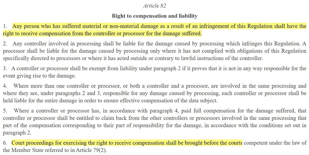 EUR-Lex GDPR Article 82