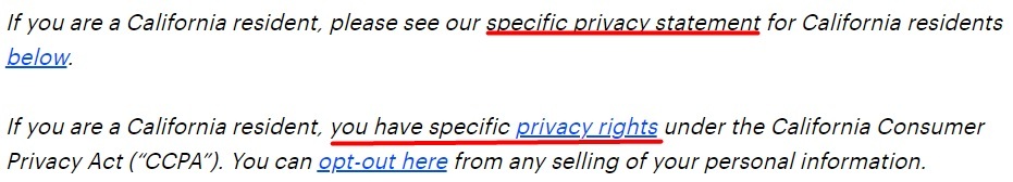 Accenture Privacy Statement: California resident section