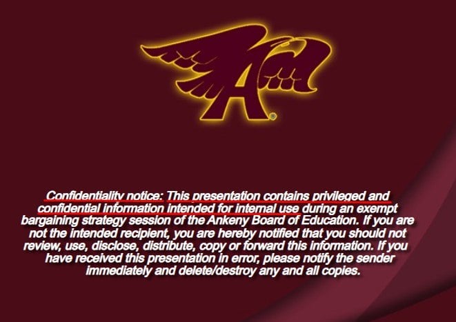 Ankeny Board of Education presentation: Confidentiality disclaimer