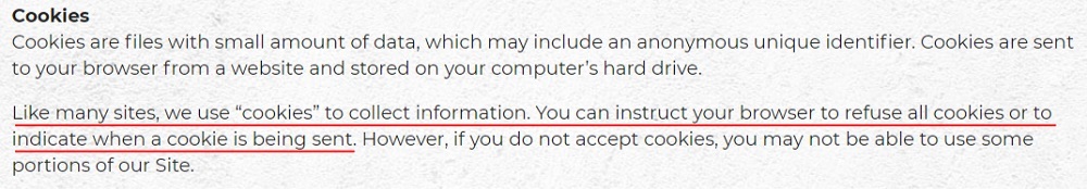 Arman Assadi Privacy Policy: Cookies clause