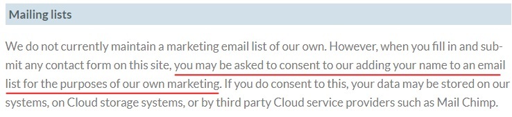 Laurence Blume Privacy and GDPR Compliance: Mailing lists clause