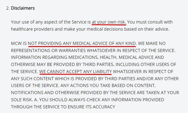 Medical College of Wisconsin Disclaimer