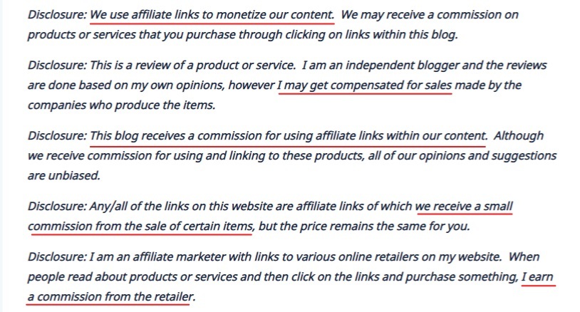 Stay at Home Mum blog article: 15 Australian Affiliate Programs to Monetize Your Website - Affiliate Disclosure Statements section