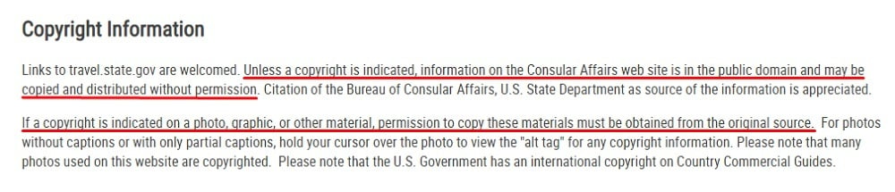 US Department of State: Copyright Information