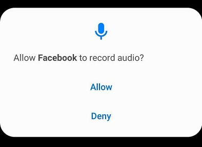 Facebook Android Permissions Dialog: Allow to record audio