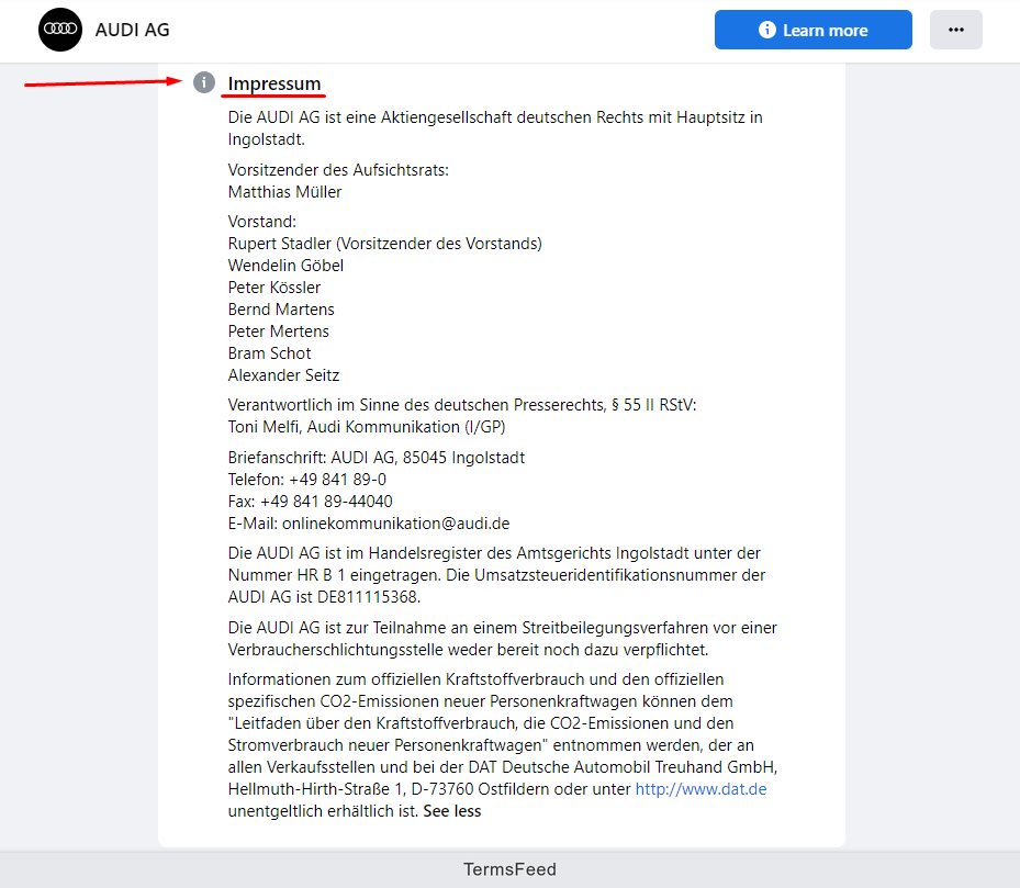 audi-facebook-page-impressum-text-updated