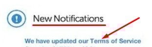 DigitalOcean New Notification for updated terms