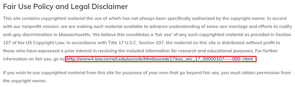 Fair Use Disclaimer Template TermsFeed