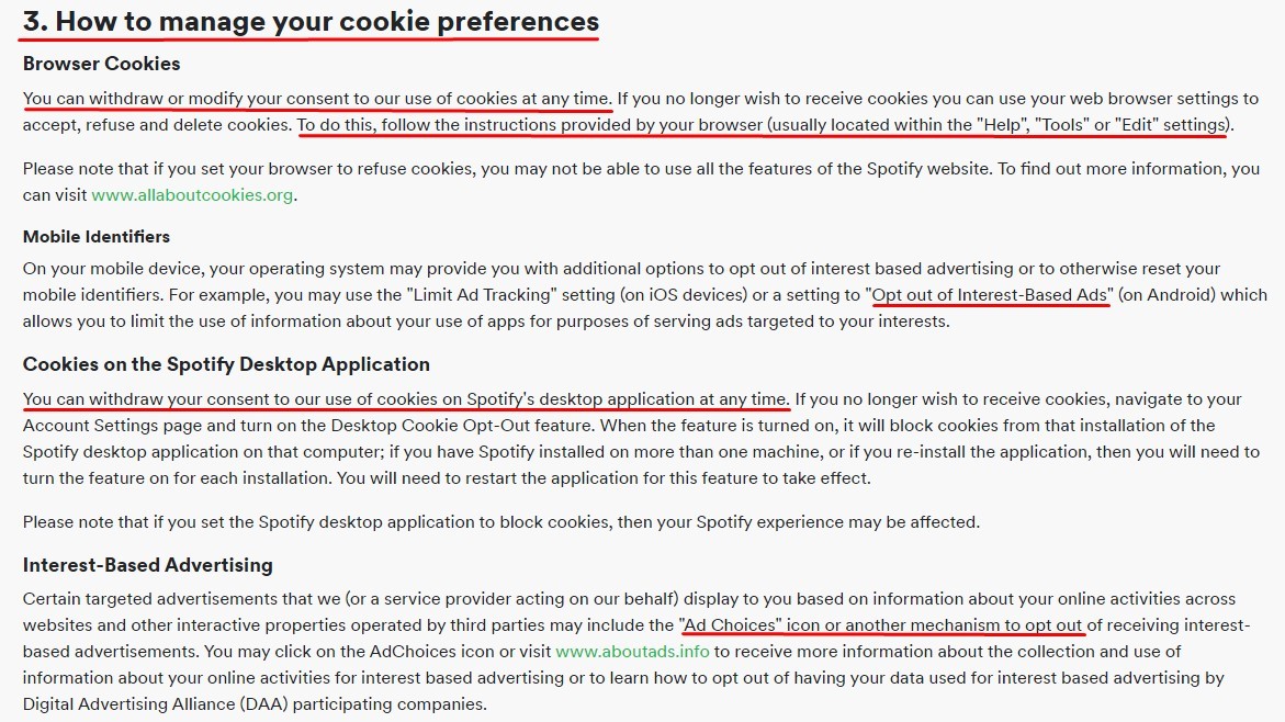 Spotify Cookies Policy: How to Manage Your Cookie Preferences clause