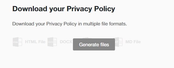 TermsFeed App: Privacy Policy Download page - Download your Privacy Policy in multiple formats option