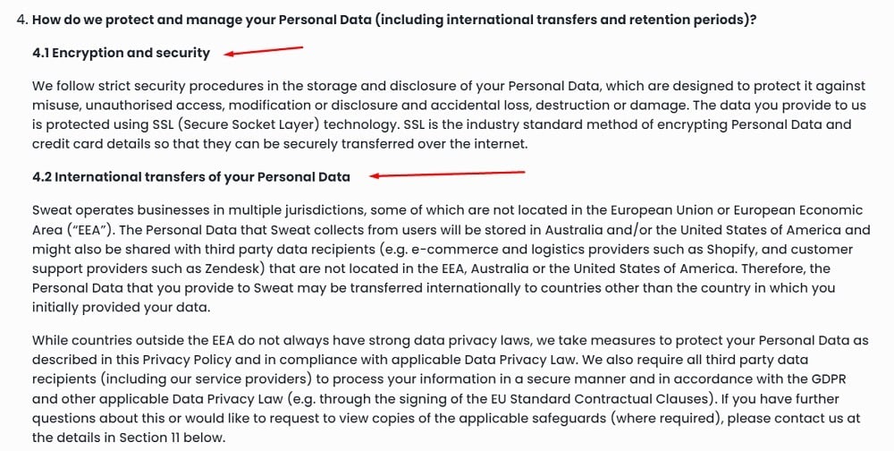 Kayla Itsines Privacy Policy: How do we protect and manage your personal data clause
