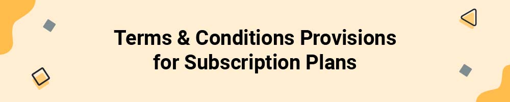 Terms & Conditions Provisions for Subscription Plans